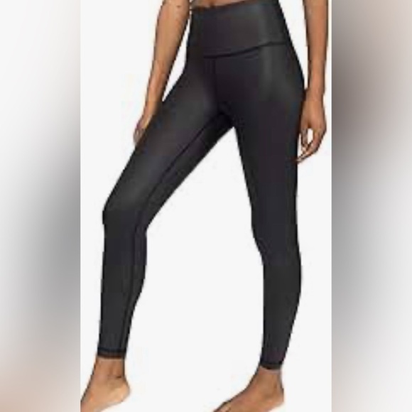 Sincerely Jules Bandier The Meadow black faux leather shiny leggings Sz-L. Y3 - Picture 13 of 13